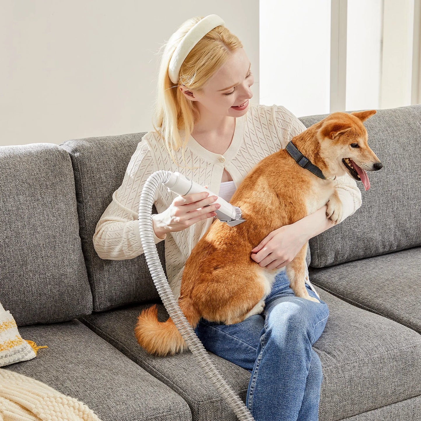 Professional Pet Grooming Clippers with 2.5L Cup, 3 Suction Modes