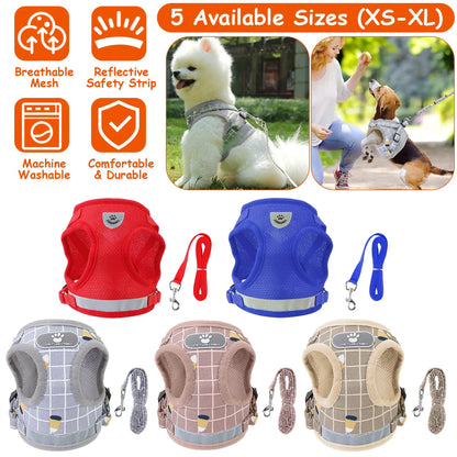 Pet Mesh Harness Dog Leash Set