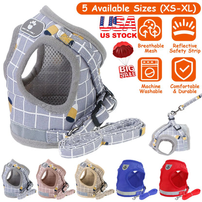 Pet Mesh Harness Dog Leash Set