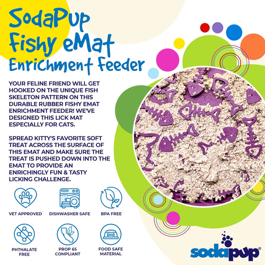 Fishy emat - Small Enrichment Lick Mat for Dogs and Cats