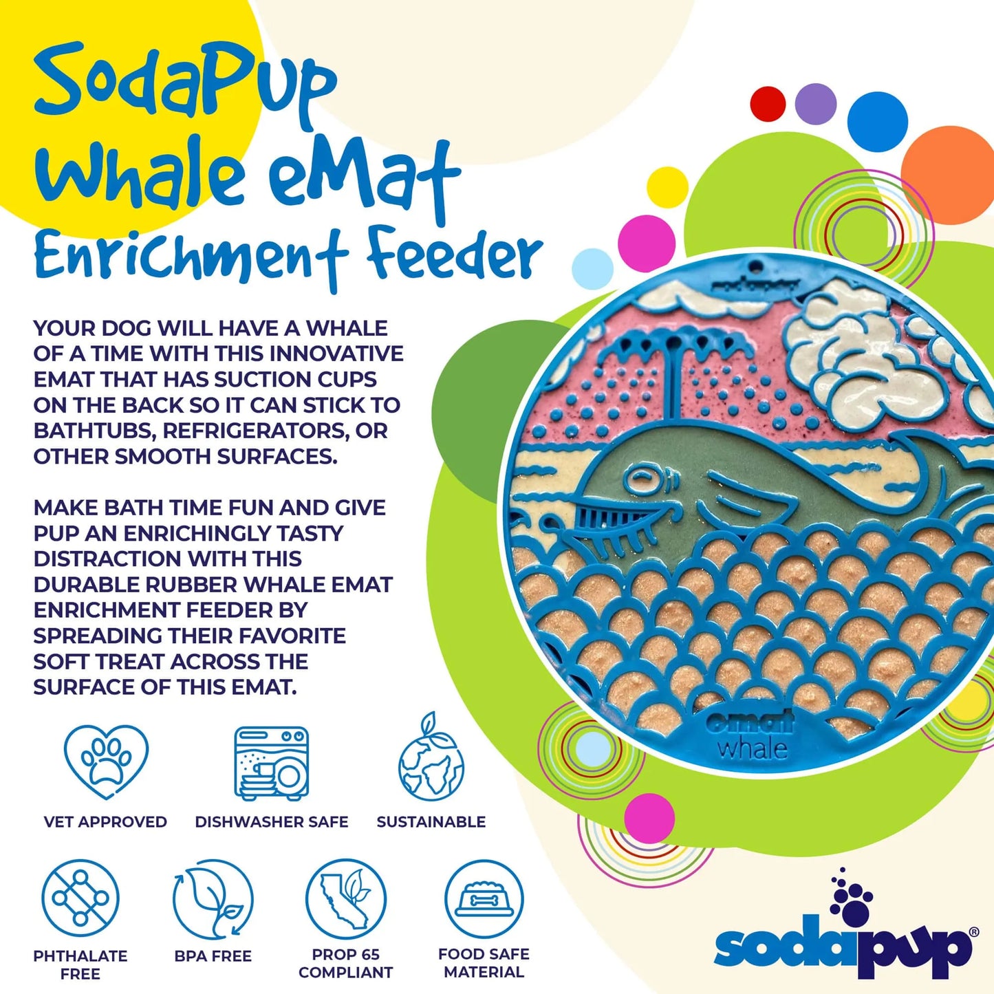Whale eMat - Enrichment Lick Mat for Dogs and Cats