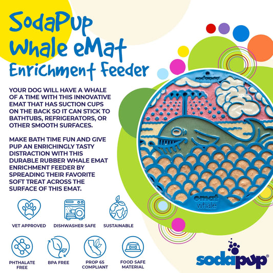 Whale eMat - Enrichment Lick Mat for Dogs and Cats