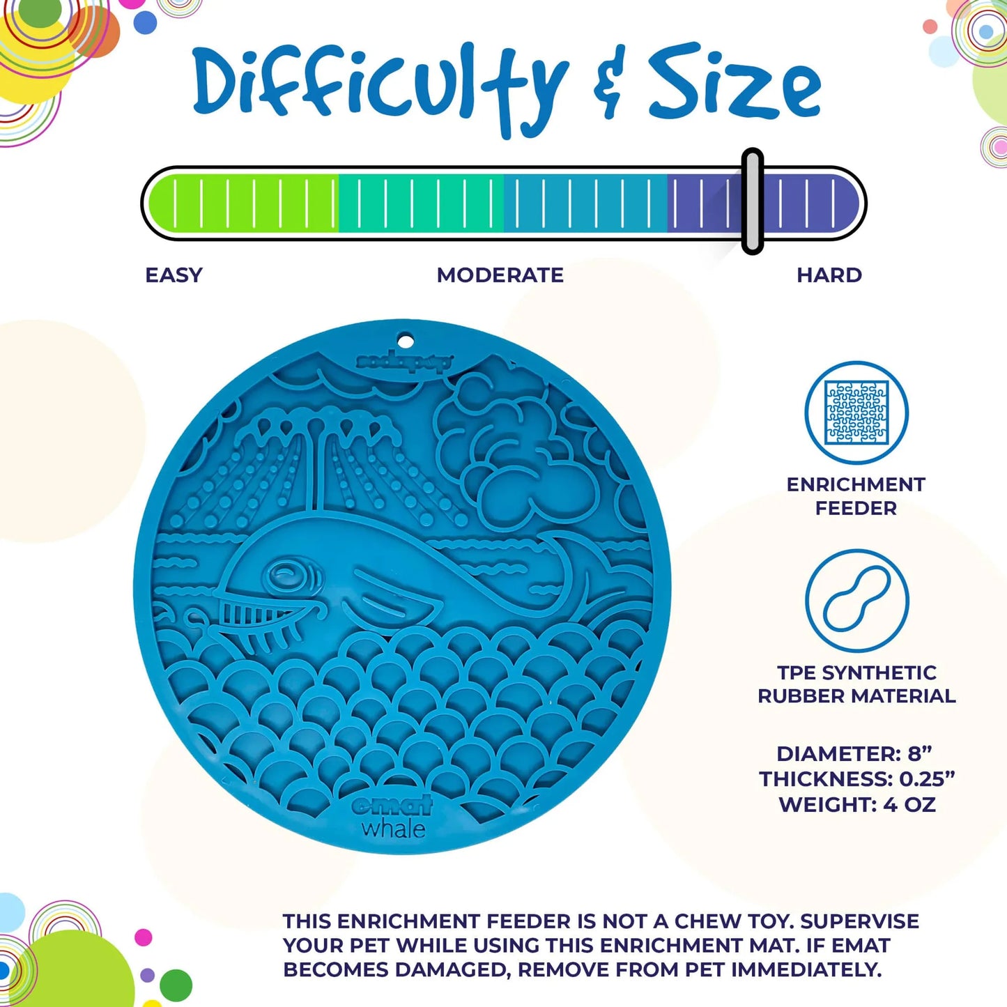 Whale eMat - Enrichment Lick Mat for Dogs and Cats